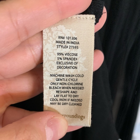 Soft Surroundings Long Sleeve Embroidered Neck Maxi Dress - Picture 6 of 7